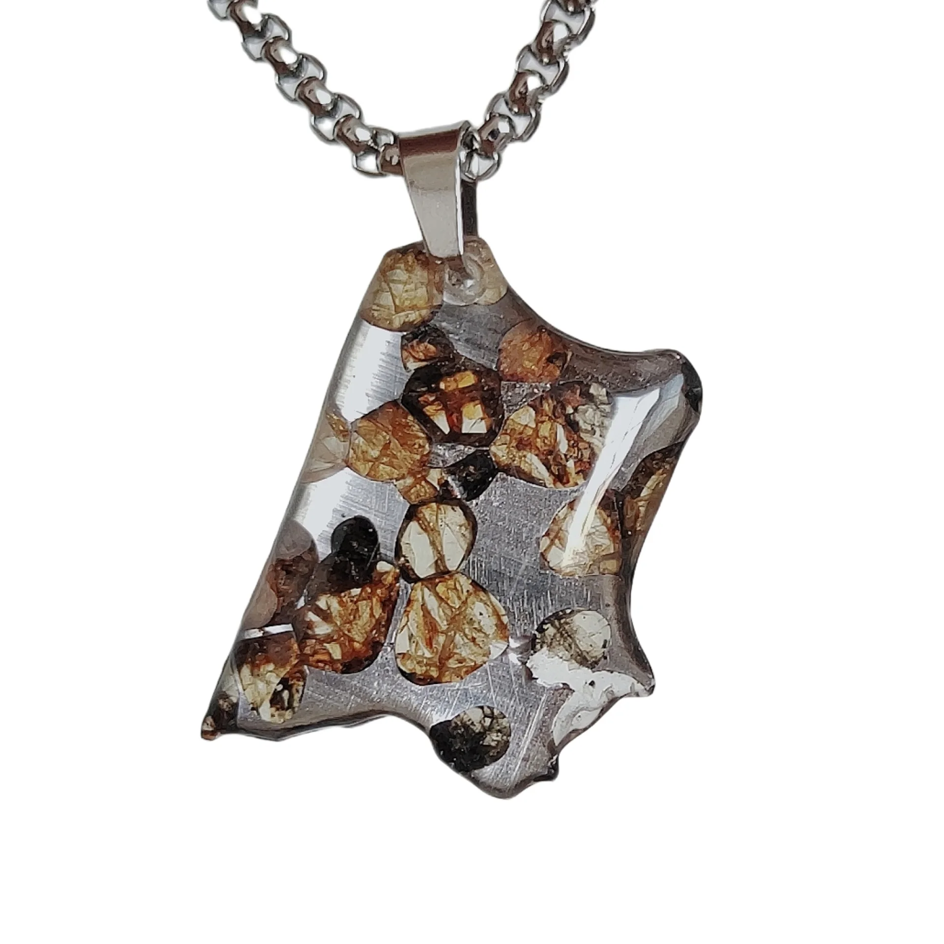 4g Seymchan Pallasite Olive Meteorite Pendant Specimen Natural Meteorite Material Handmade pendant Collection- LB029
4g Seymchan Pallasite Olive Meteorite Pendant Specimen Natural Meteorite Material Handmade pendant Collection- LB029