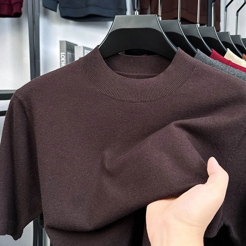 High-end Men's Wool Sweater, Half-high Collar, Short-sleeve Knitted Sweater, Klein Blue Solid Color, Casual Half-sleeve Base Top
High-end Men's Wool Sweater, Half-high Collar, Short-sleeve Knitted Sweater, Klein Blue Solid Color, Casual Half-sleeve Base Top