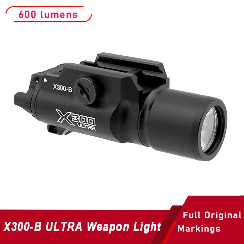 X300-B ULTRA Тактический фонарь, алюминий X300 Scout Light, белый светодиодный охотничий фонарик, 600 люмен, подходит для планки Пикатинни, страйкбола, военных игр
X300-B ULTRA Тактический фонарь, алюминий X300 Scout Light, белый светодиодный охотничий фонарик, 600 люмен, подходит для планки Пикатинни, страйкбола, военных игр