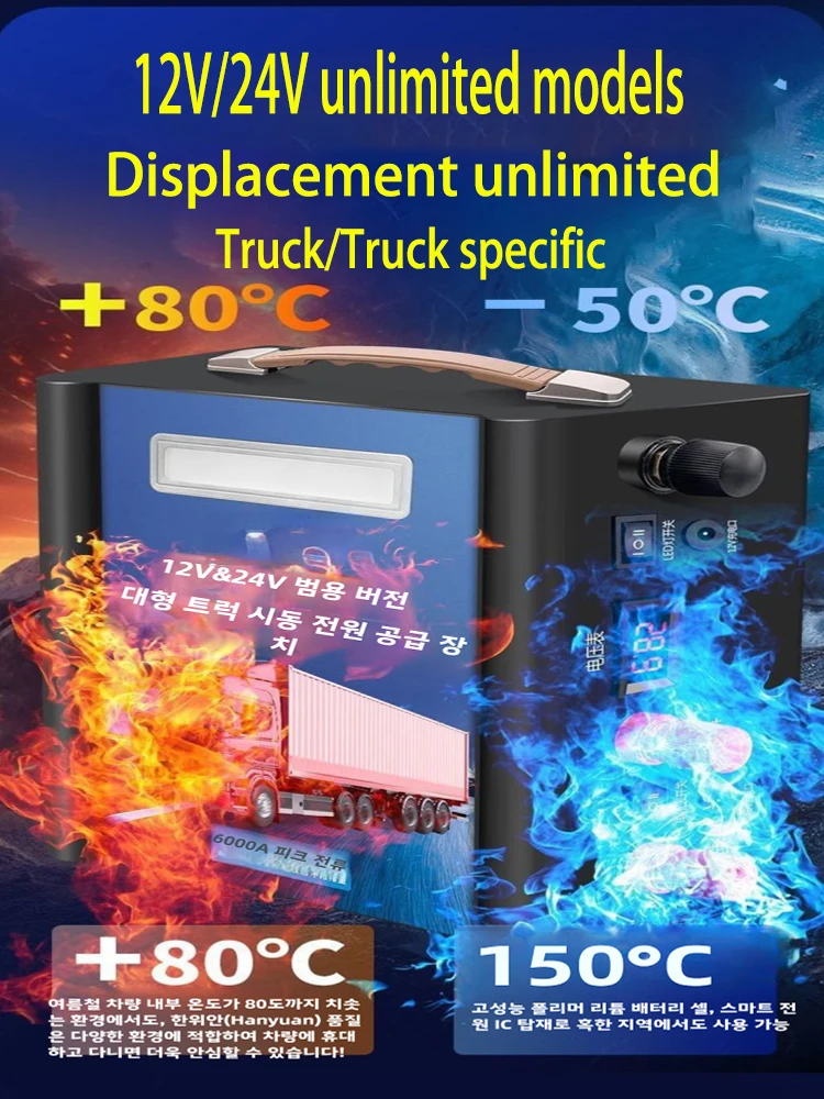 9999999mAh Heavy Duty 12V/24V Car Jump Starter with 6000A Peak Current Booster Power Bank Jumpstarter for Truck Battery
9999999mAh Heavy Duty 12V/24V Car Jump Starter with 6000A Peak Current Booster Power Bank Jumpstarter for Truck Battery