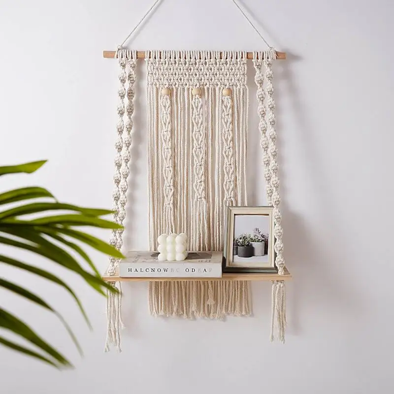 Bohemian Shelf Decor Wall Organizer Hanger Bohemian Style Handmade Woven Rope Wall Hanger Plant Wooden Organizer For Casements
Bohemian Shelf Decor Wall Organizer Hanger Bohemian Style Handmade Woven Rope Wall Hanger Plant Wooden Organizer For Casements