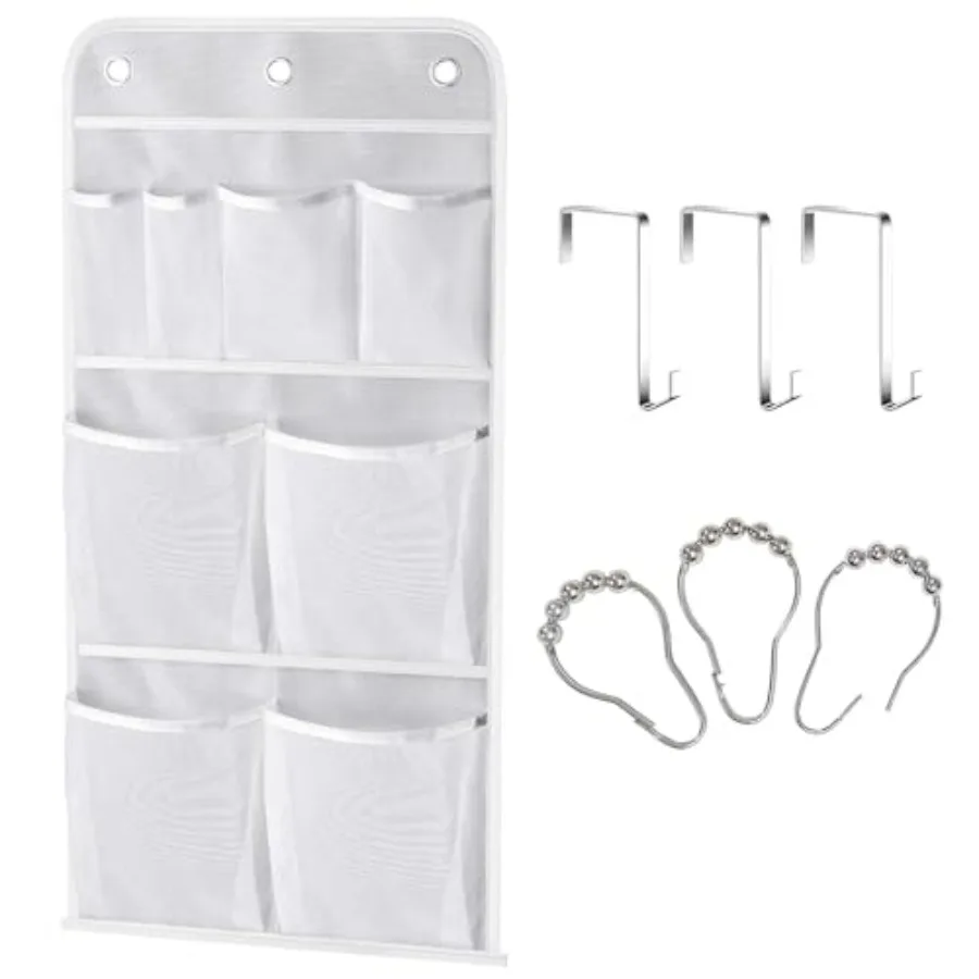 Hanging Mesh Pockets Hold 340oz/1000ml Shampoo Shower Organizer with Over the Door Hooks
Hanging Mesh Pockets Hold 340oz/1000ml Shampoo Shower Organizer with Over the Door Hooks