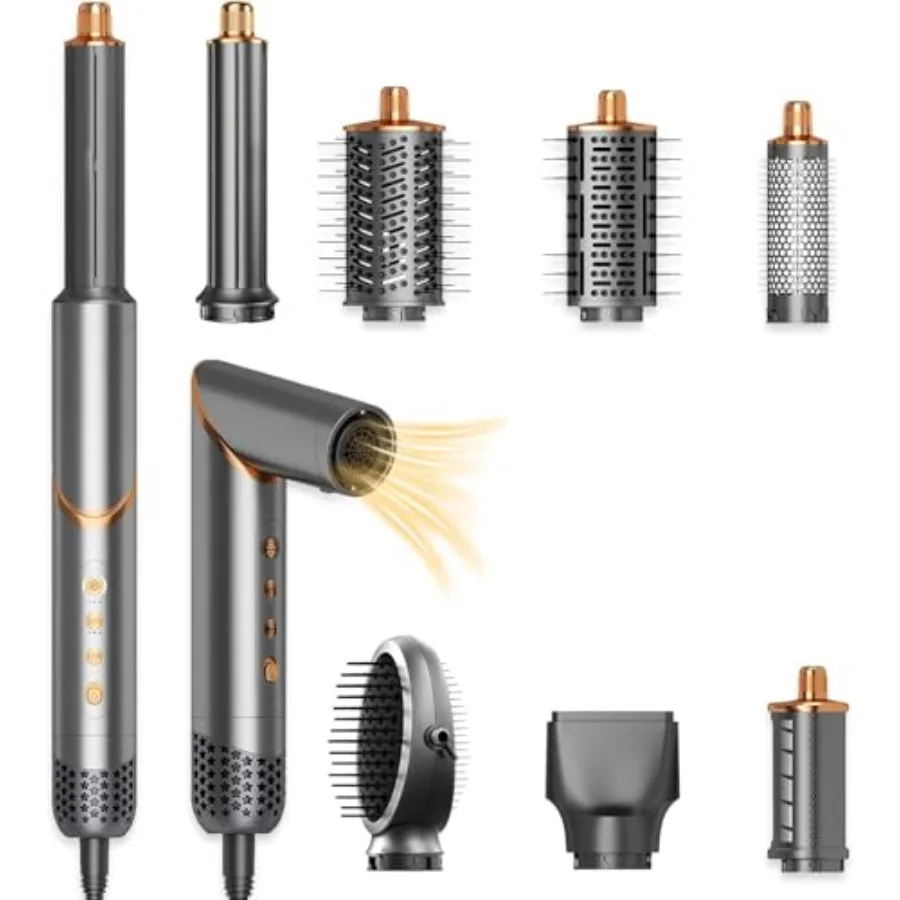 8 in 1 Hair Dryer Blow Brush Air Style Set 110000RPM High Speed with 200M Negative Ionic for Frizz-Free Thermal Brush Hair Tool
8 in 1 Hair Dryer Blow Brush Air Style Set 110000RPM High Speed with 200M Negative Ionic for Frizz-Free Thermal Brush Hair Tool