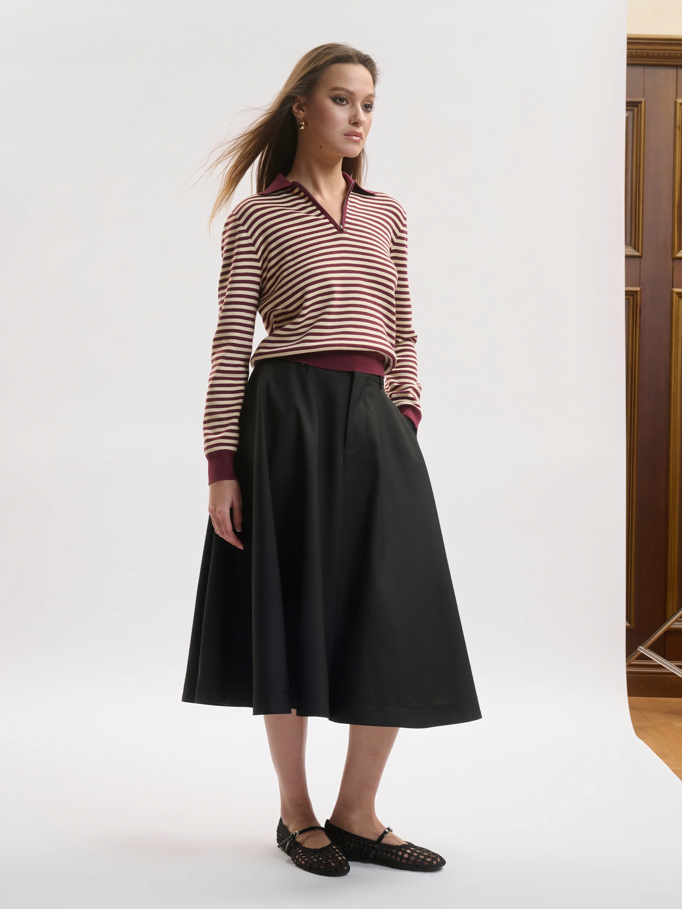 YMAIMAI Navigator Spring New MIU Sle Color Blo Striped irt Slim Fit Long Sve ort Length Silk Cotton Blend Wom...
YMAIMAI Navigator Spring New MIU Sle Color Blo Striped irt Slim Fit Long Sve ort Length Silk Cotton Blend Wom...