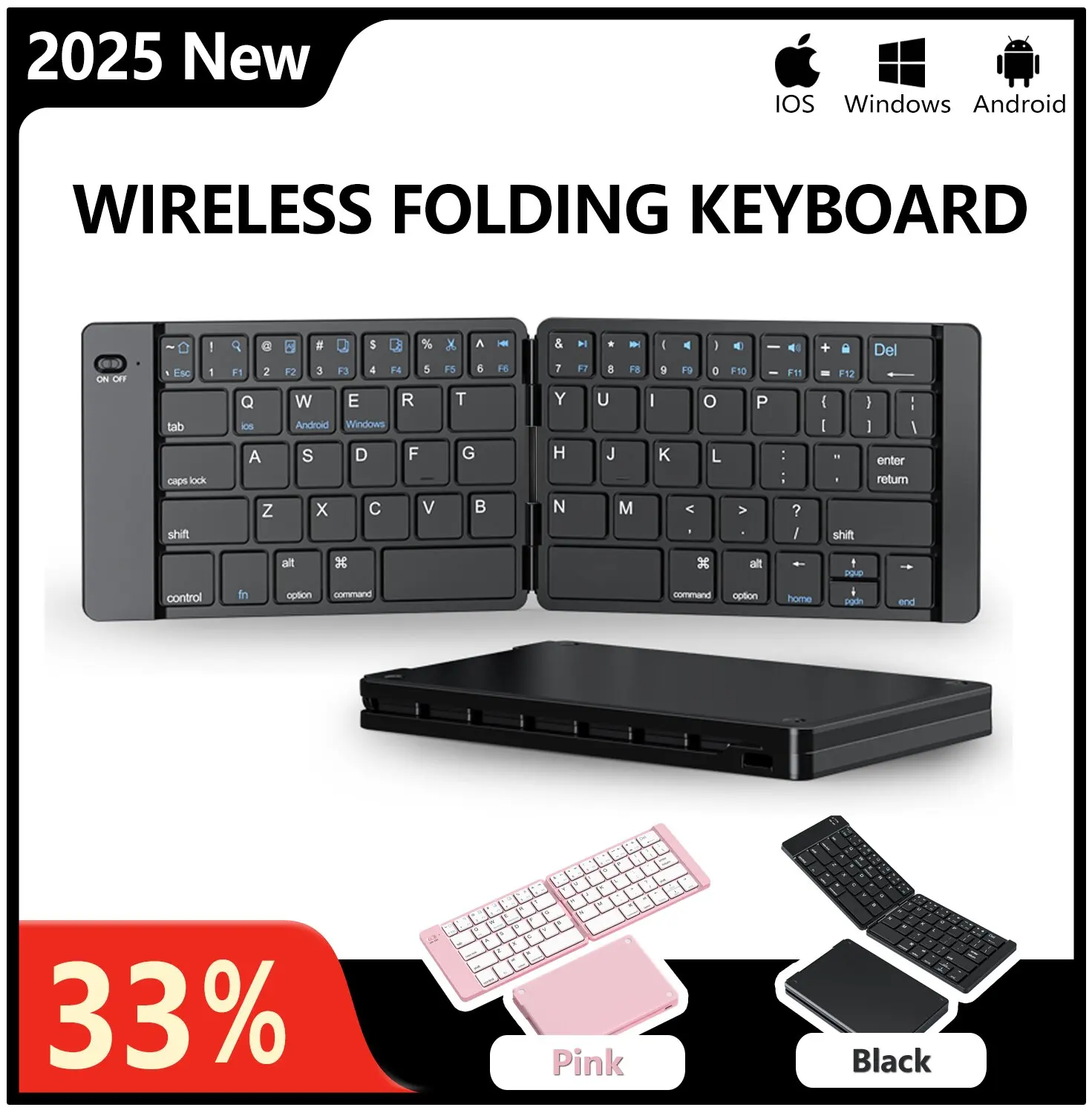 PopBloom Foldable Wireless Bluetooth Keyboard Rechargeable Foldable Portable Keyboard Mini Wireless For Android iOS laptops
PopBloom Foldable Wireless Bluetooth Keyboard Rechargeable Foldable Portable Keyboard Mini Wireless For Android iOS laptops