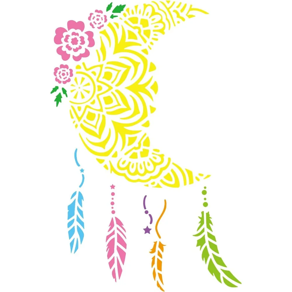 Mandala Moon Dream Catcher Stencil 11.8x11.8inch Moon Pattern Painting Stencil Feather Drawing Stencil Creative Flower Moon
Mandala Moon Dream Catcher Stencil 11.8x11.8inch Moon Pattern Painting Stencil Feather Drawing Stencil Creative Flower Moon
