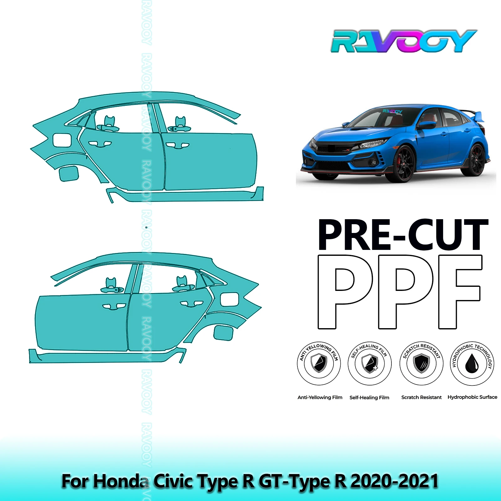 For Honda Civic Type R GT-Type R 2020-2021 8.5mil Clear Matte Pre-Cut PPF Door & A/B Pillar Kit TPU Paint Protection Film Set
For Honda Civic Type R GT-Type R 2020-2021 8.5mil Clear Matte Pre-Cut PPF Door & A/B Pillar Kit TPU Paint Protection Film Set