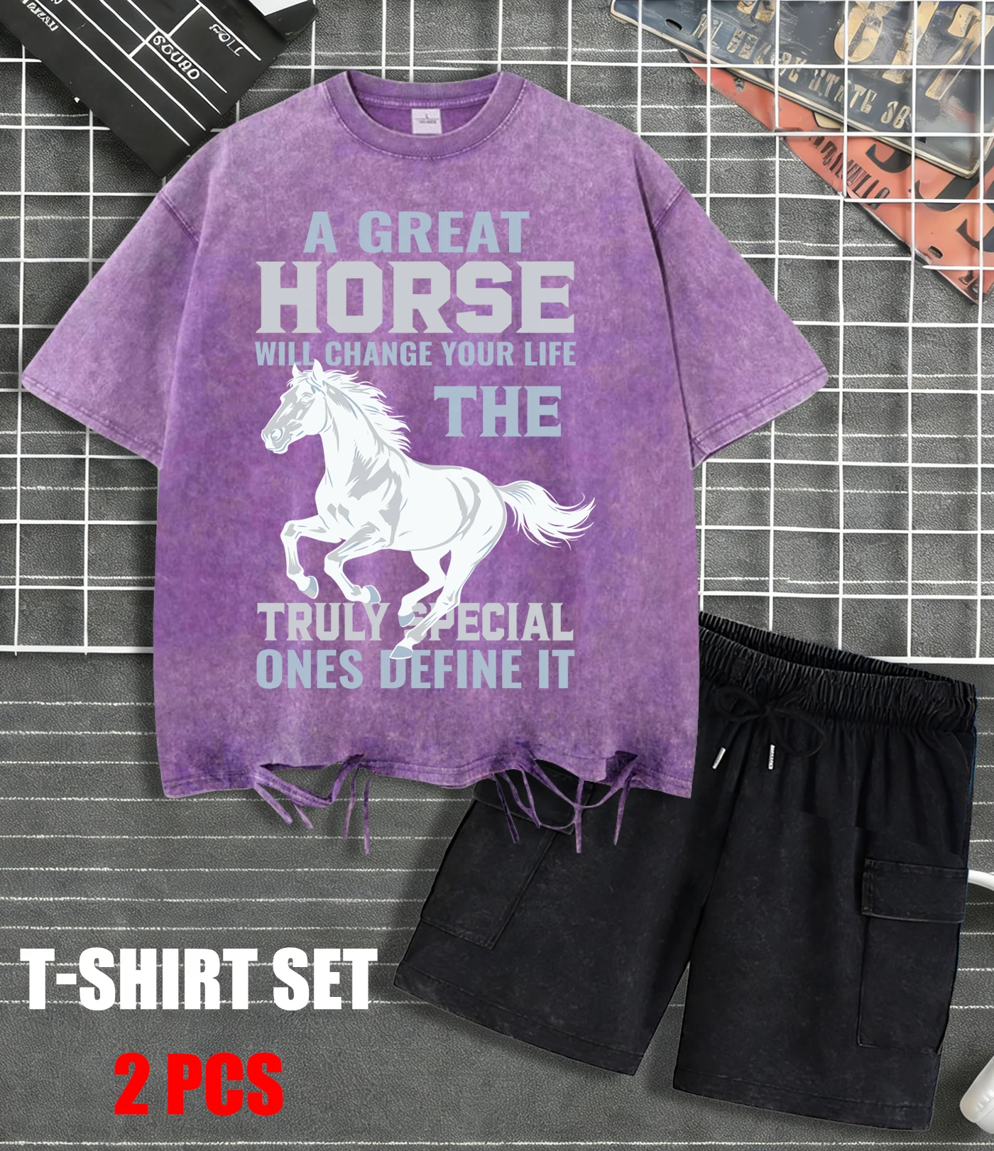 The Great Horses Will Change Your Life Washed T-Shirt Mens Summer Holes Loose O-Neck Tee Soft Cotton Unisex Fashion Shorts Set
The Great Horses Will Change Your Life Washed T-Shirt Mens Summer Holes Loose O-Neck Tee Soft Cotton Unisex Fashion Shorts Set