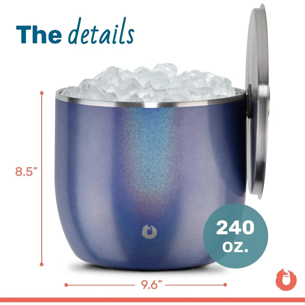 US Shipping XL Premium Vacuum Insulated Double Wall Stainless Steel Ice Bucket with Lid and Scoop Large Party Bar Accessory
US Shipping XL Premium Vacuum Insulated Double Wall Stainless Steel Ice Bucket with Lid and Scoop Large Party Bar Accessory