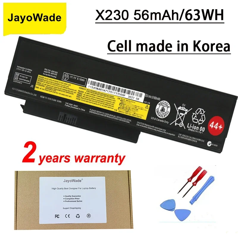Smart High Quality Laptop Battery for Lenovo Thinkpad X230 X230I X230S 45N1029 45N1028 45N1025 45N1024 45N1172 44++ 5.6Ah 63WH
Smart High Quality Laptop Battery for Lenovo Thinkpad X230 X230I X230S 45N1029 45N1028 45N1025 45N1024 45N1172 44++ 5.6Ah 63WH