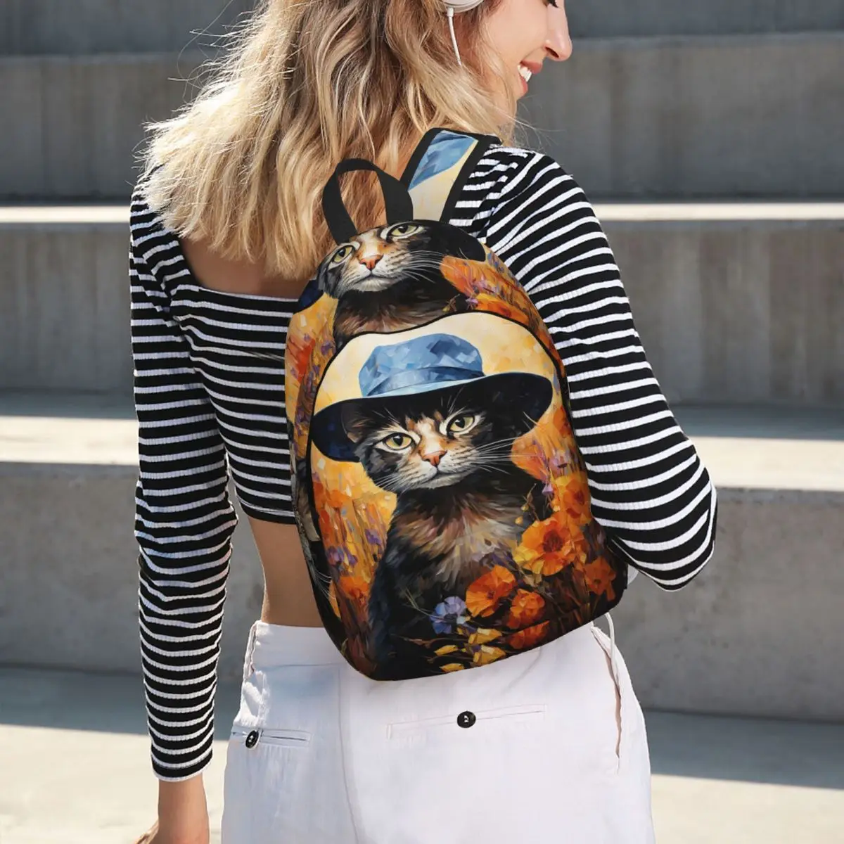 Elegant Cat In Blue Hat Backpack Hot Sale Daypack Large Capacity Children BookBag School Bag Shoulder Bags for Men Women
Elegant Cat In Blue Hat Backpack Hot Sale Daypack Large Capacity Children BookBag School Bag Shoulder Bags for Men Women