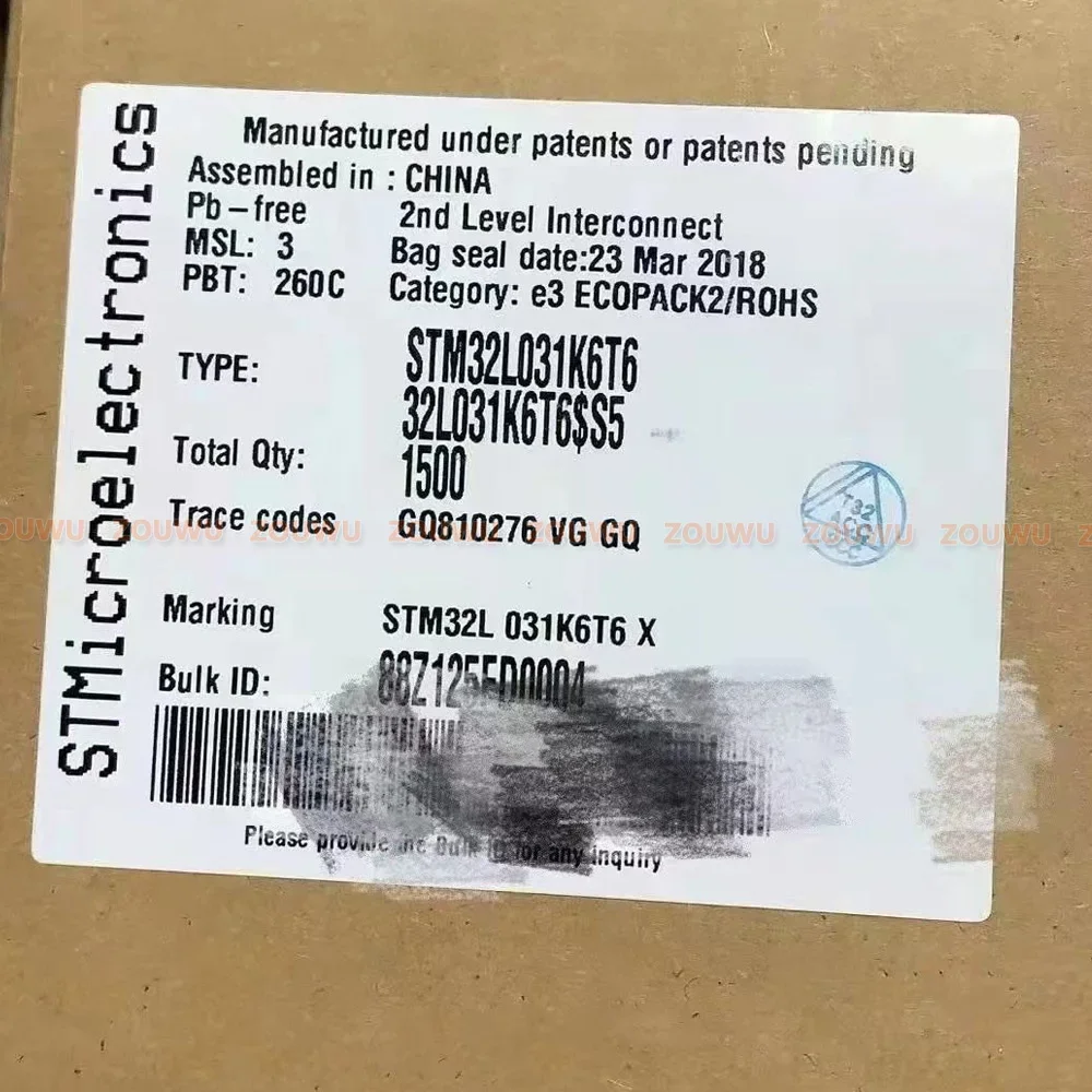 10 шт./лот STM32L031K6T6 LQFP32 LILLARD обещает 100% новый оригинальный аутентичный. Предоставьте оригинальные фотографии befo.
10 шт./лот STM32L031K6T6 LQFP32 LILLARD обещает 100% новый оригинальный аутентичный. Предоставьте оригинальные фотографии befo.