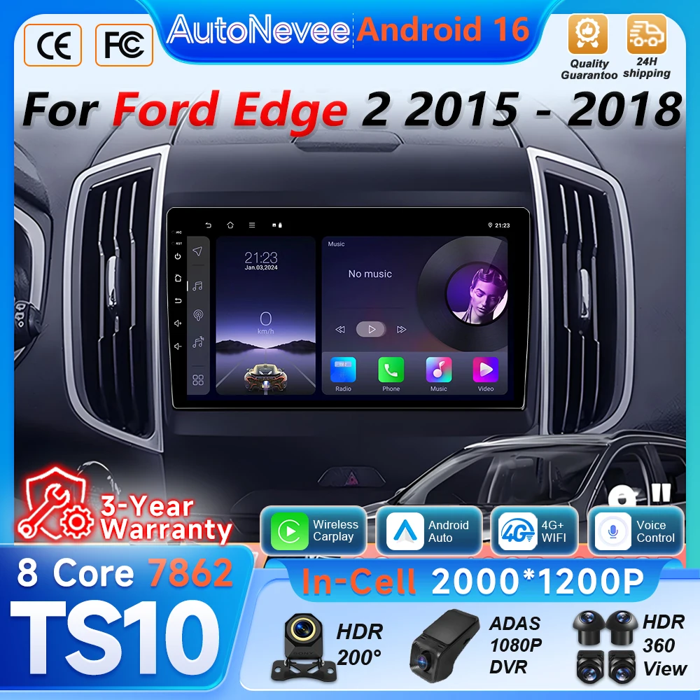 Android Auto Car Radio For Ford Edge 2 2015 2016 2017 2018 Multimedia Player 5G Wifi 2din GPS Navigation DSP Carplay Head Unit
Android Auto Car Radio For Ford Edge 2 2015 2016 2017 2018 Multimedia Player 5G Wifi 2din GPS Navigation DSP Carplay Head Unit
