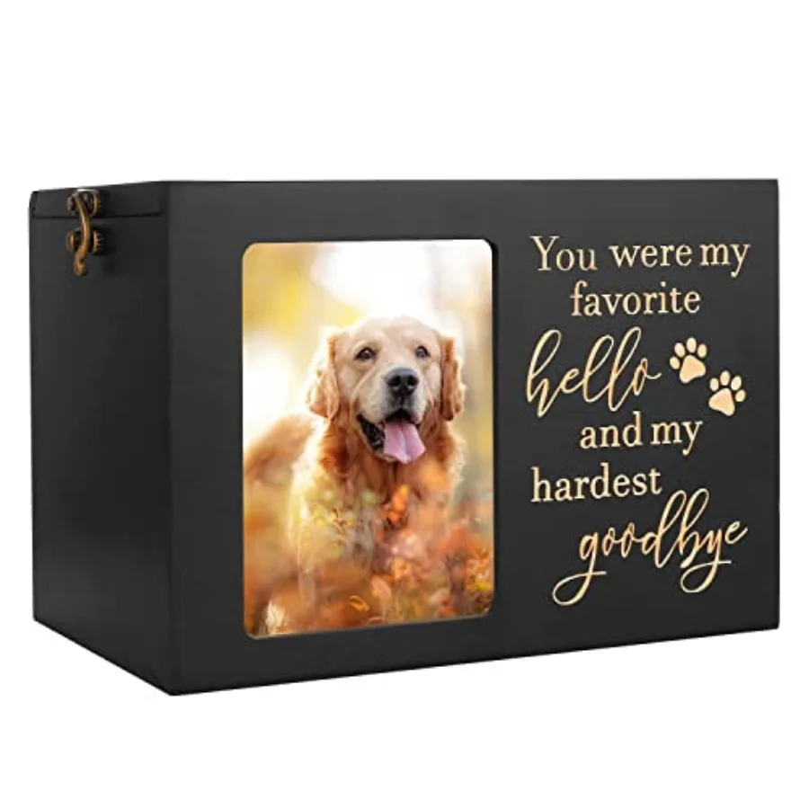 Pet Memorial Urns for Dog or Cat Ashes, Large Wooden Funeral Cremation Urns with Photo Frame, Keepsake Memory Box with Black Fl
Pet Memorial Urns for Dog or Cat Ashes, Large Wooden Funeral Cremation Urns with Photo Frame, Keepsake Memory Box with Black Fl
