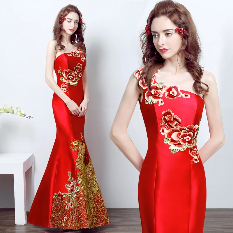 Elegant Long Single-Shoulder Evening Gown for Banquet Dinner Party Performance Showcases Slim Fish-Tail Silhouette Wine Toast
Elegant Long Single-Shoulder Evening Gown for Banquet Dinner Party Performance Showcases Slim Fish-Tail Silhouette Wine Toast