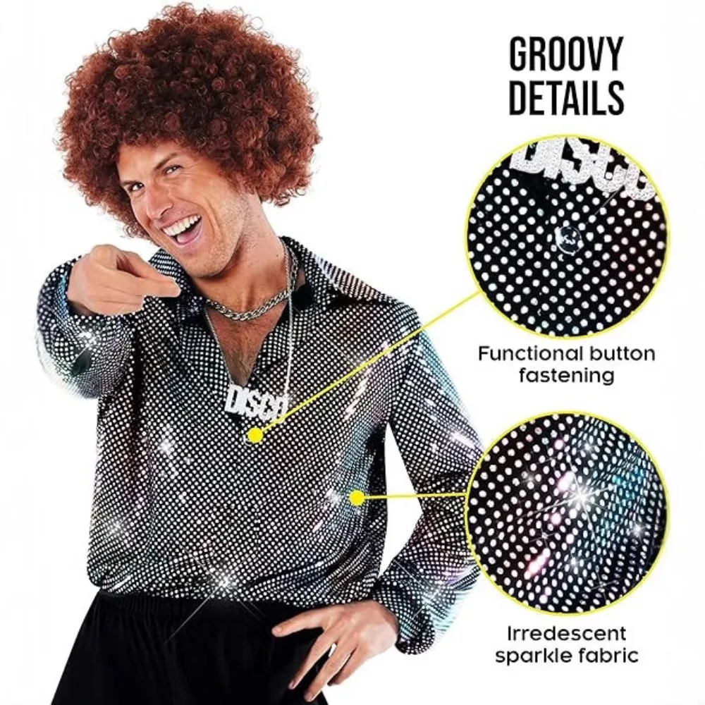 2025 New Mens Glitter Shirt Sparkling Sequined Long Sleeve Party Top for Disco Nightclub
2025 New Mens Glitter Shirt Sparkling Sequined Long Sleeve Party Top for Disco Nightclub
