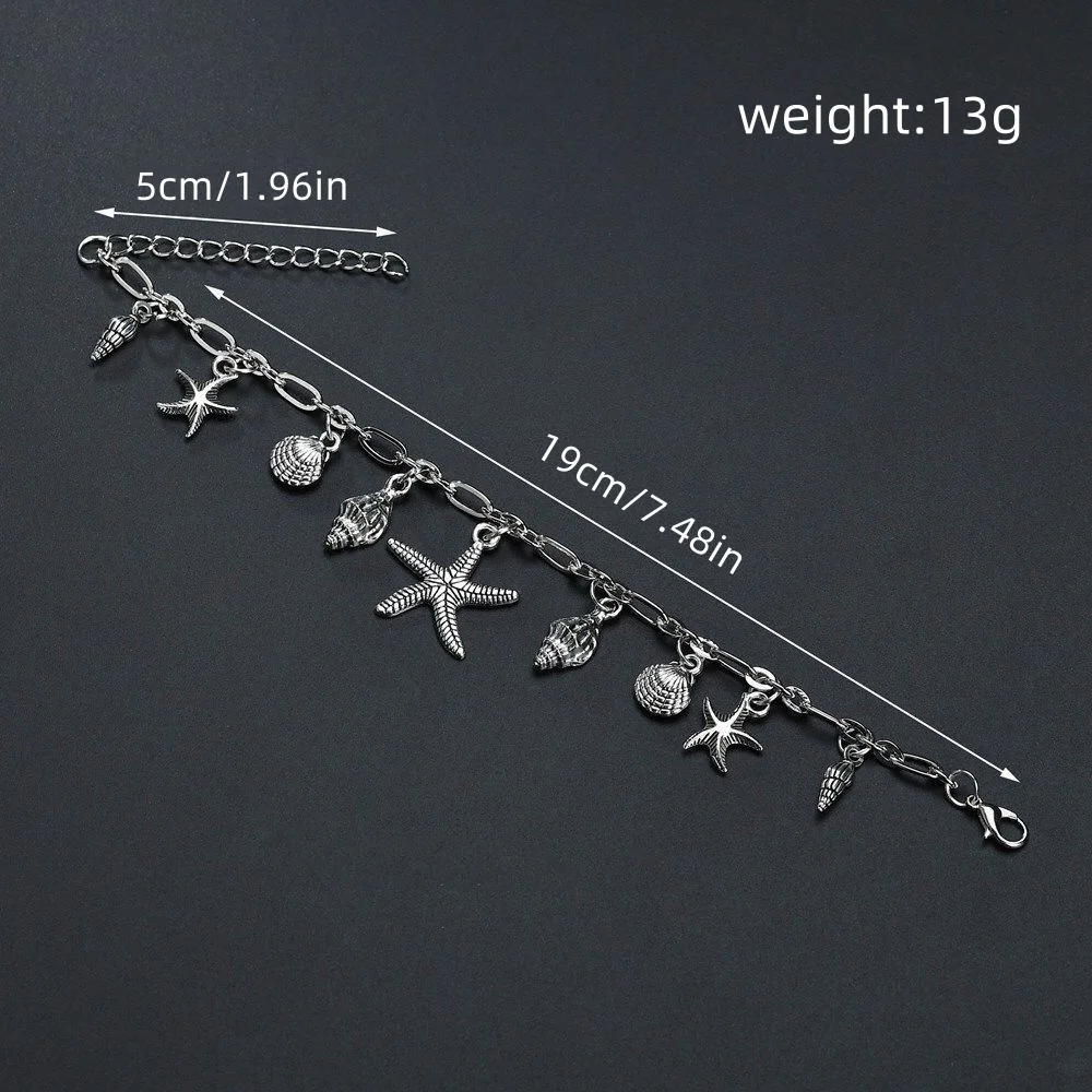 Autumn New Retro Minimalist Design Women's Starfish Shell Bracelet Anklet Girl Beach Ankle Jewelry Party Women's Accessories
Autumn New Retro Minimalist Design Women's Starfish Shell Bracelet Anklet Girl Beach Ankle Jewelry Party Women's Accessories