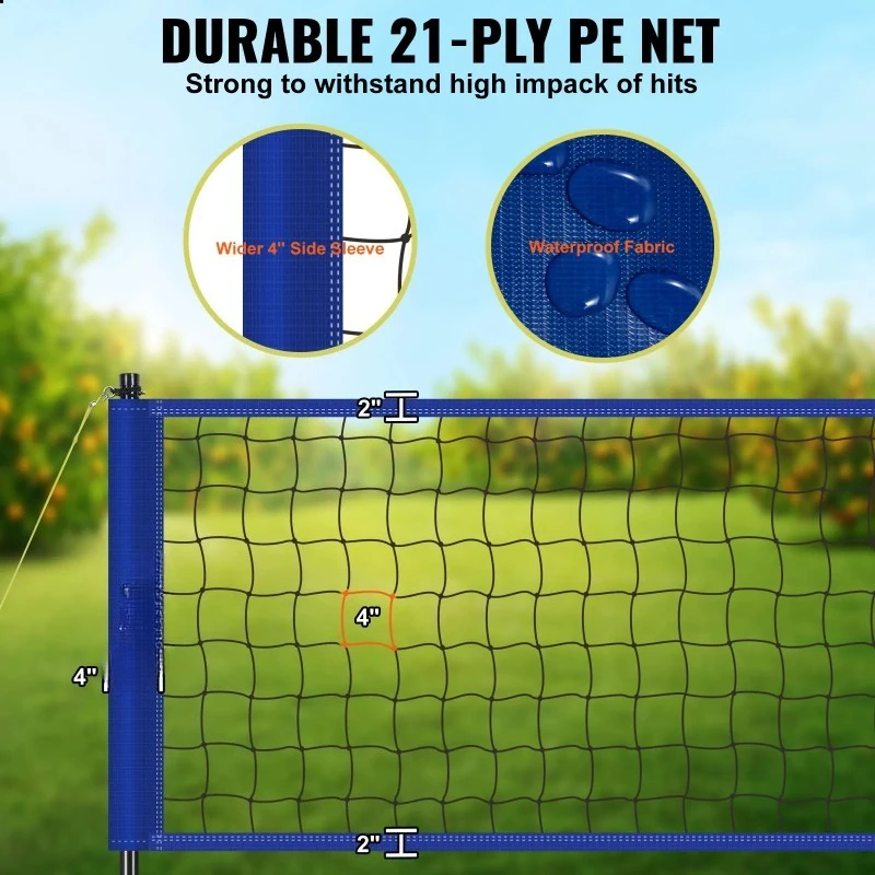 Outdoor Volleyball Net System Adjustable Height Steel Poles W/ PVC Volleyball Pump Carrying Bag for Backyard Beach Lawn
Outdoor Volleyball Net System Adjustable Height Steel Poles W/ PVC Volleyball Pump Carrying Bag for Backyard Beach Lawn