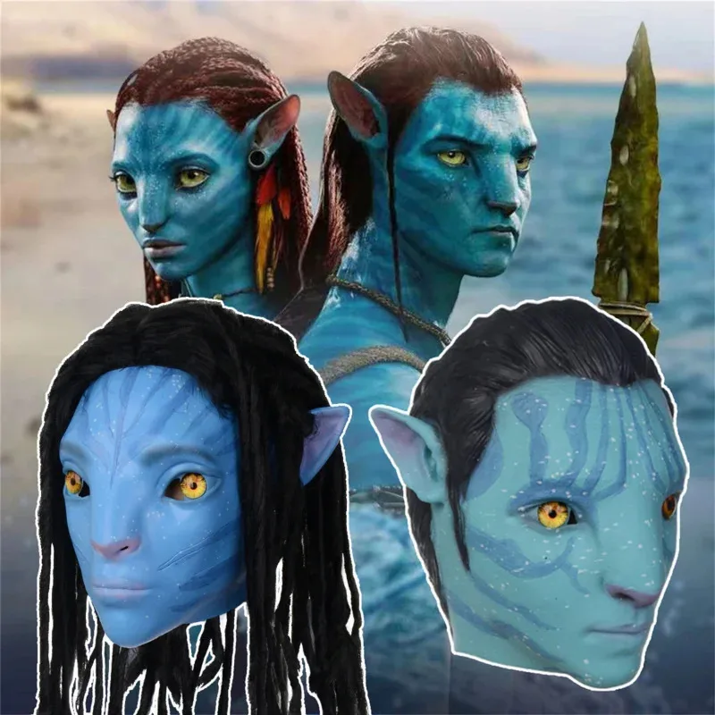Movie Avatar 2 Cosplay Mask Latex Avatar The Way of Water Alien Costume Party Halloween Masks Adult 
Movie Avatar 2 Cosplay Mask Latex Avatar The Way of Water Alien Costume Party Halloween Masks Adult