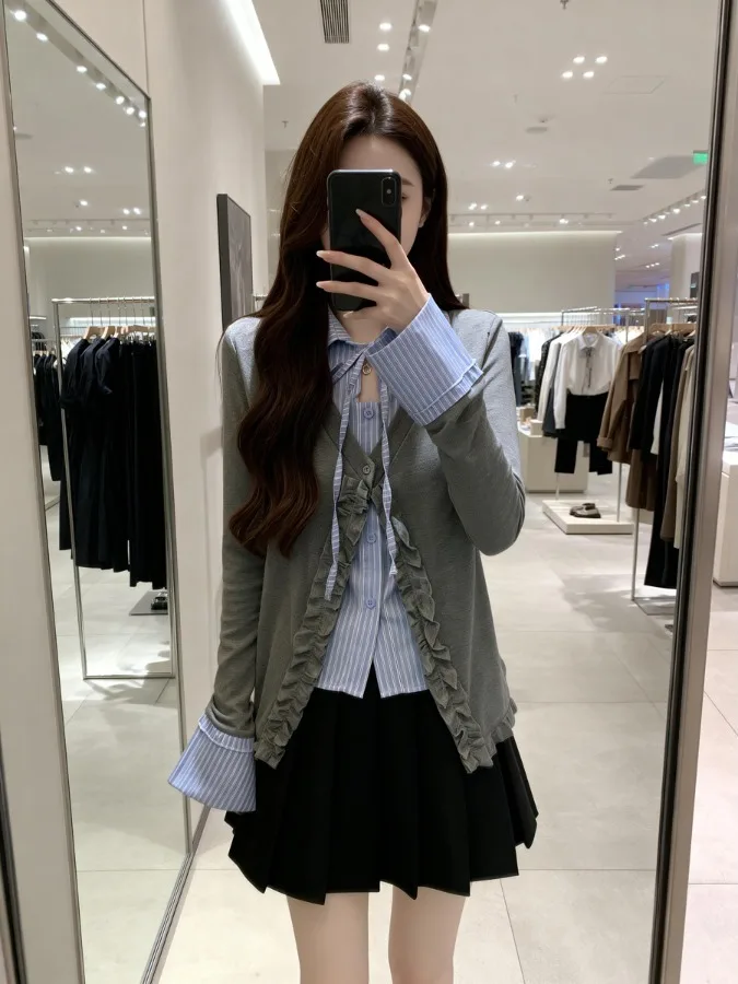 plus Size Women's Plaid Long Sleeve Shirt Belted Patchwork Design Spring New Style Slimming Versatile Korean Style Office Wear
plus Size Women's Plaid Long Sleeve Shirt Belted Patchwork Design Spring New Style Slimming Versatile Korean Style Office Wear
