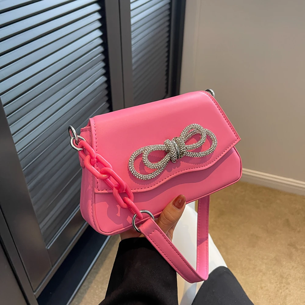 Women Shoulder Bag Shiny Rhinestone Bow Square Crossbody Bags Korean Style Solid Pu Leather Underarm Handbag Lady Messenger Bag
Women Shoulder Bag Shiny Rhinestone Bow Square Crossbody Bags Korean Style Solid Pu Leather Underarm Handbag Lady Messenger Bag