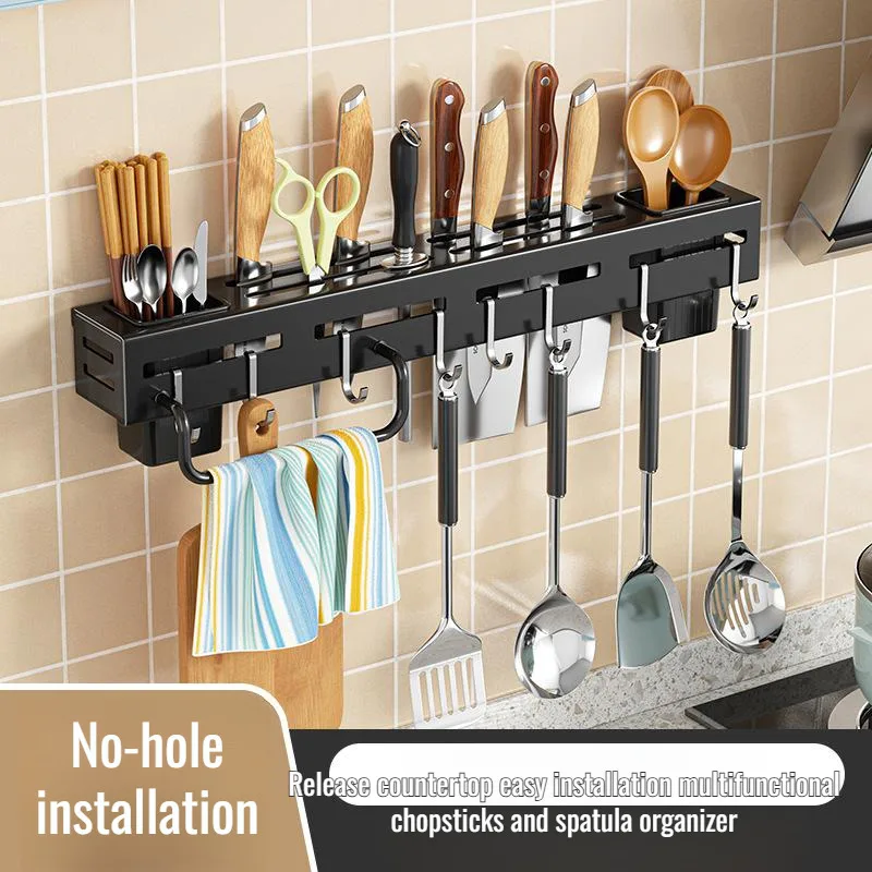 Kitchen shelf thickened wall mounted knife organizer multifunctional hanging shelf
Kitchen shelf thickened wall mounted knife organizer multifunctional hanging shelf