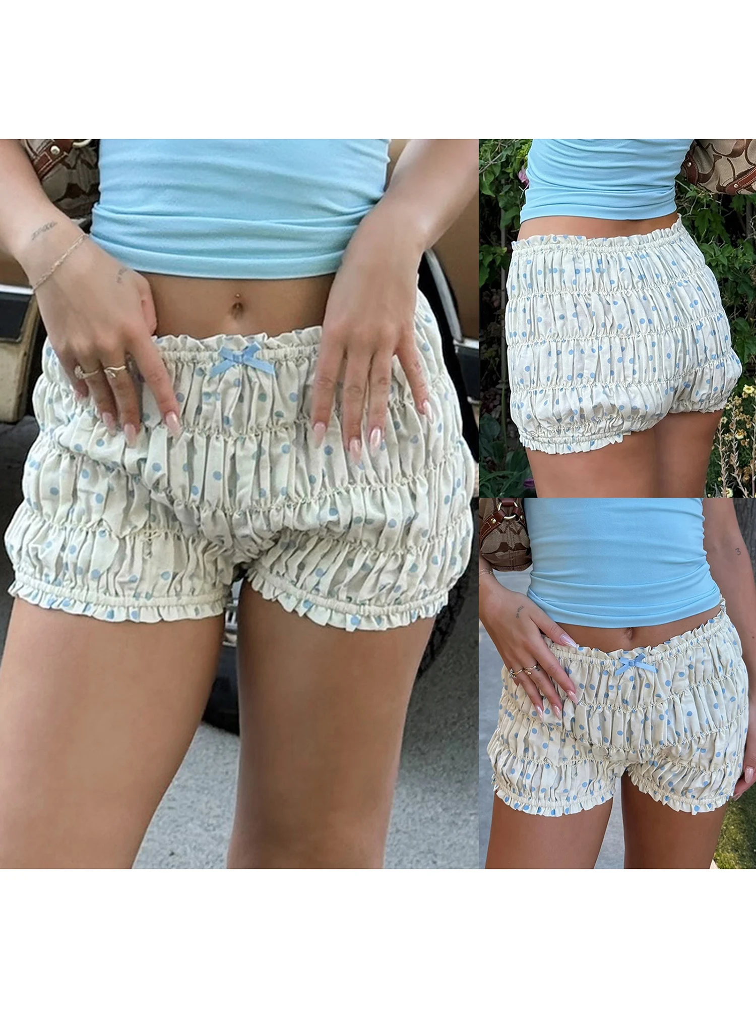 Женские шорты с рюшами в горошек, эластичным поясом и бантом — милые летние шаровары в стиле Лолиты
Женские шорты с рюшами в горошек, эластичным поясом и бантом — милые летние шаровары в стиле Лолиты