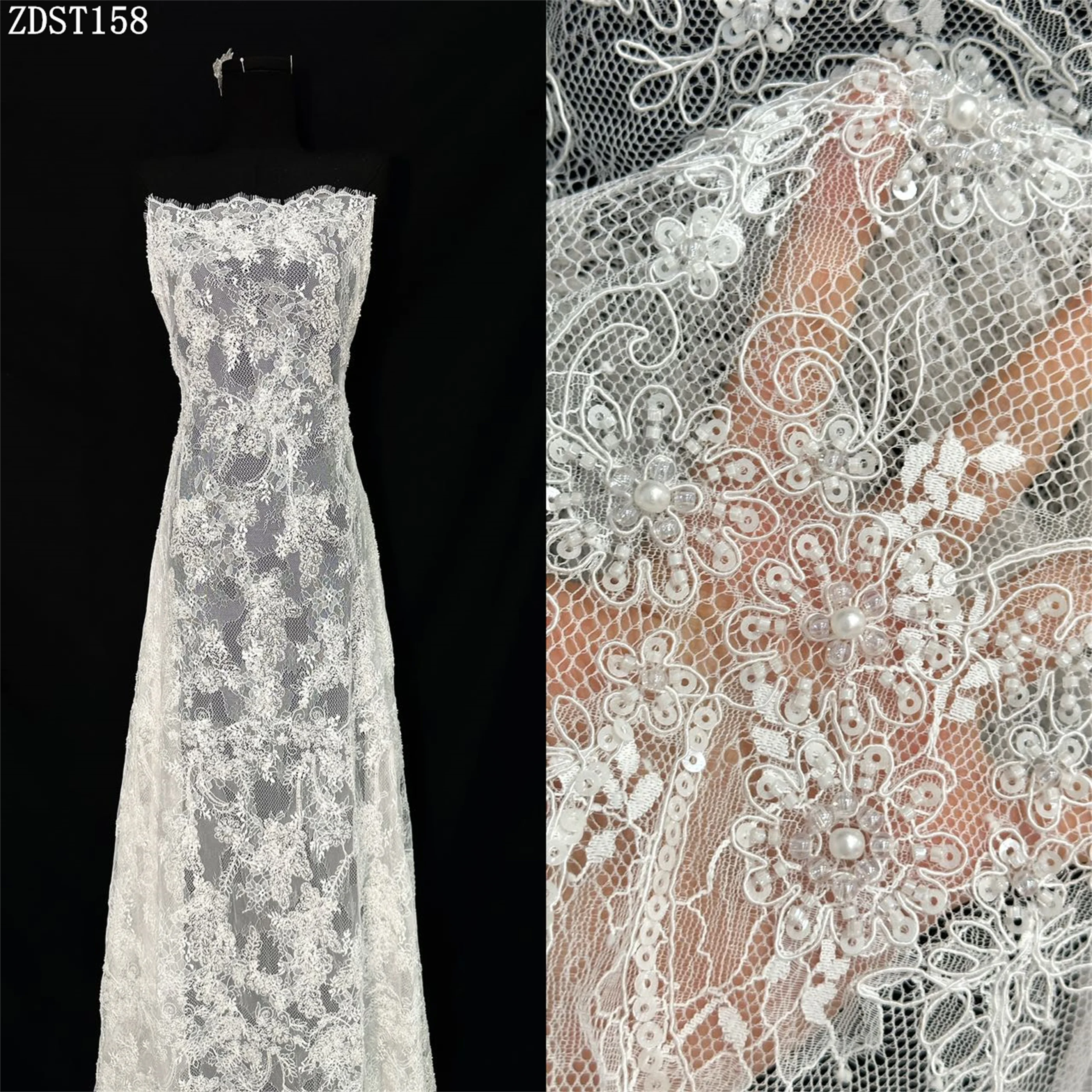 3.3Yards Mesh Lace Fabric High-end Beaded Sequins For Wedding Dress Tulle Mesh Lace Fabric Sewing Fabric
3.3Yards Mesh Lace Fabric High-end Beaded Sequins For Wedding Dress Tulle Mesh Lace Fabric Sewing Fabric