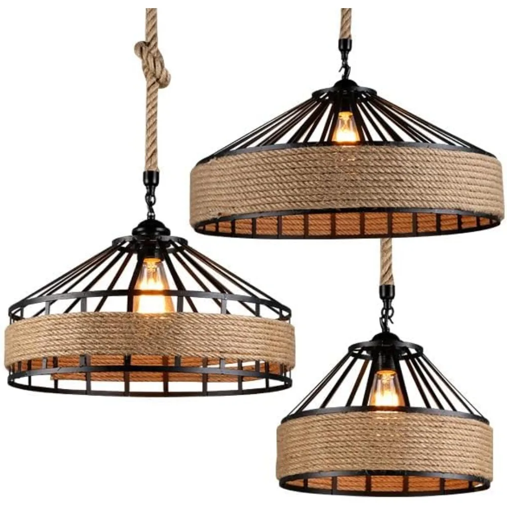 JOYINLED Chandelier 30/40/50CM Hemp Rope Pendant Light Ceiling Hanging Lamp Light Fixture for Kitchen Island Bedroom Living Room
JOYINLED Chandelier 30/40/50CM Hemp Rope Pendant Light Ceiling Hanging Lamp Light Fixture for Kitchen Island Bedroom Living Room