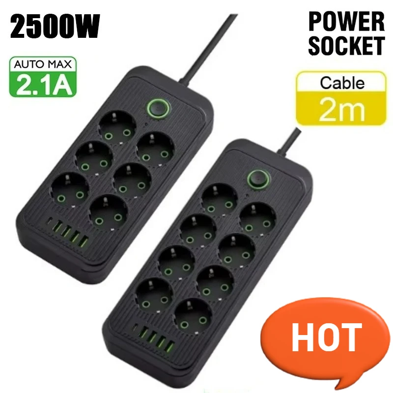 EU Plug Power Strip Multitap Electrical Socket 6AC Outlets 2M Extension Cord With USB Type C Quick Charge Network Filter Adapter
EU Plug Power Strip Multitap Electrical Socket 6AC Outlets 2M Extension Cord With USB Type C Quick Charge Network Filter Adapter