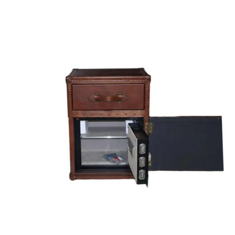 Furniture First layer cowhide bedside table Bedroom safe Home bedside locker with drawers
Furniture First layer cowhide bedside table Bedroom safe Home bedside locker with drawers