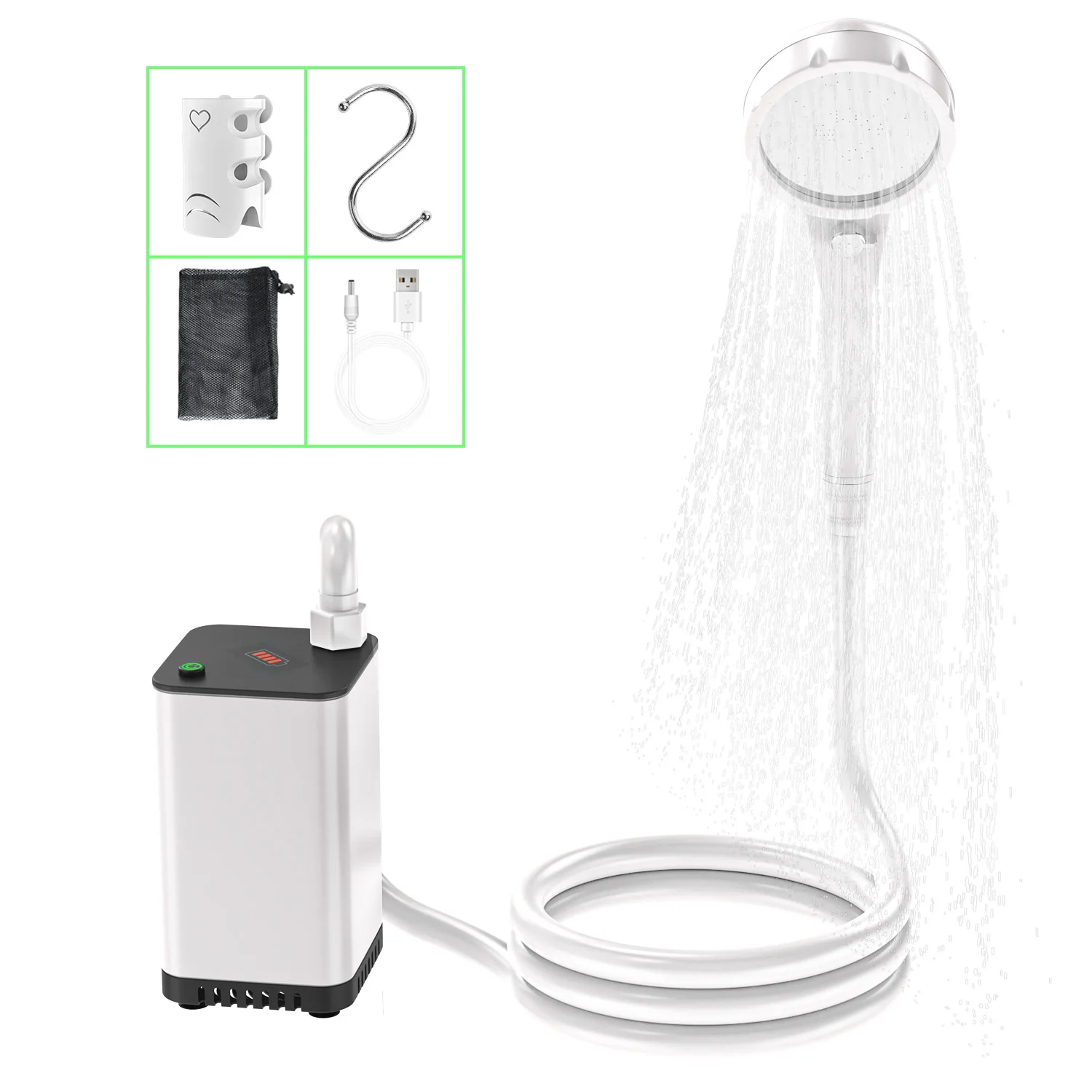Hot Sale for USB Rechargeable Camping Tool Hiking Backpacking Portable Shower Outdoor Shower Head Shower Pump
Hot Sale for USB Rechargeable Camping Tool Hiking Backpacking Portable Shower Outdoor Shower Head Shower Pump