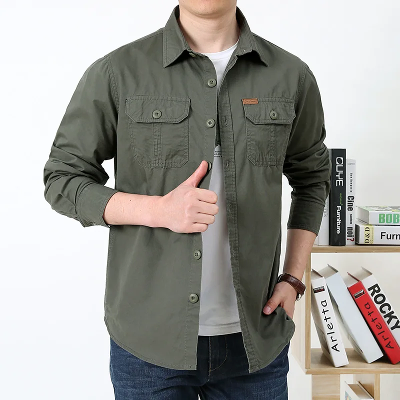 Spring Fall New Fashion Men's Military Style Army Green Coats Long Sleeve Blouse Loose Casual Overalls Jackets Male Dual Pockets
Spring Fall New Fashion Men's Military Style Army Green Coats Long Sleeve Blouse Loose Casual Overalls Jackets Male Dual Pockets