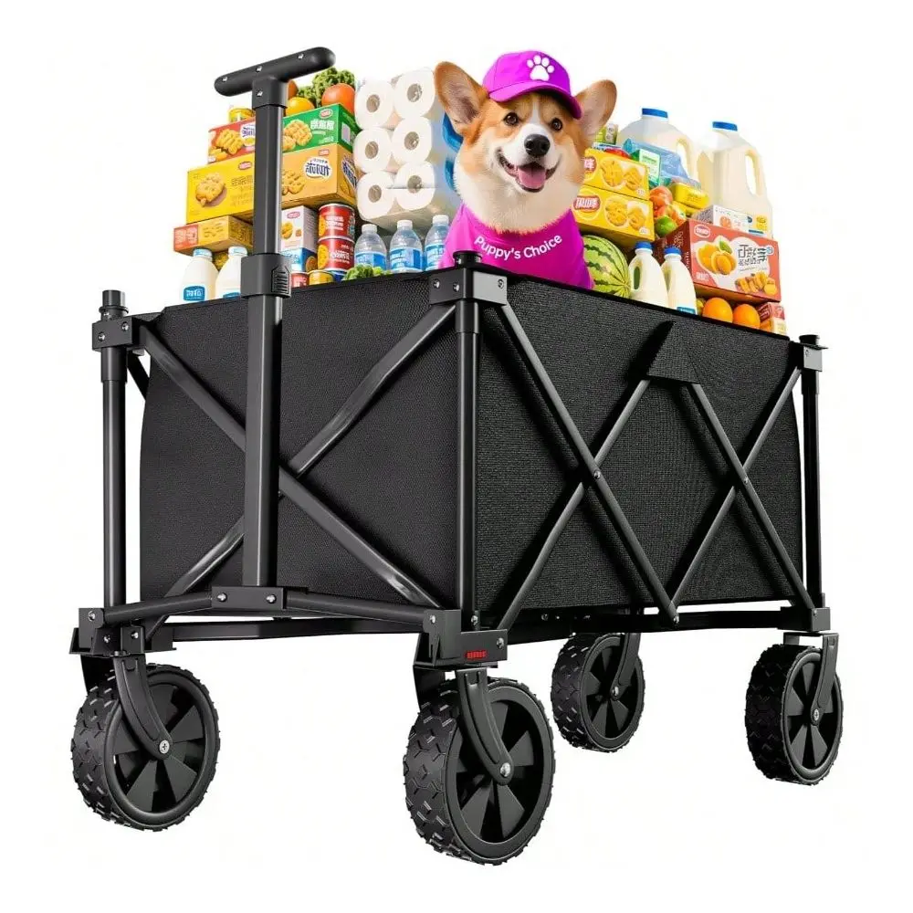 Folding Wagon Cart With Big Wheels Foldable Cart With 400LBS Capacity Utility Lightweight Wagon Heavy Duty Grocery Cart Skiing
Folding Wagon Cart With Big Wheels Foldable Cart With 400LBS Capacity Utility Lightweight Wagon Heavy Duty Grocery Cart Skiing