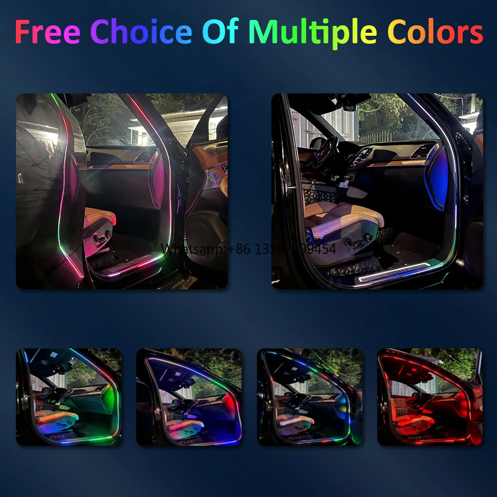 New Car Door Frame Lights Full Color Streamer Ambient Lights RGB 64 Color Universal 12V LED Interior Hidden Acrylic Strips
New Car Door Frame Lights Full Color Streamer Ambient Lights RGB 64 Color Universal 12V LED Interior Hidden Acrylic Strips
