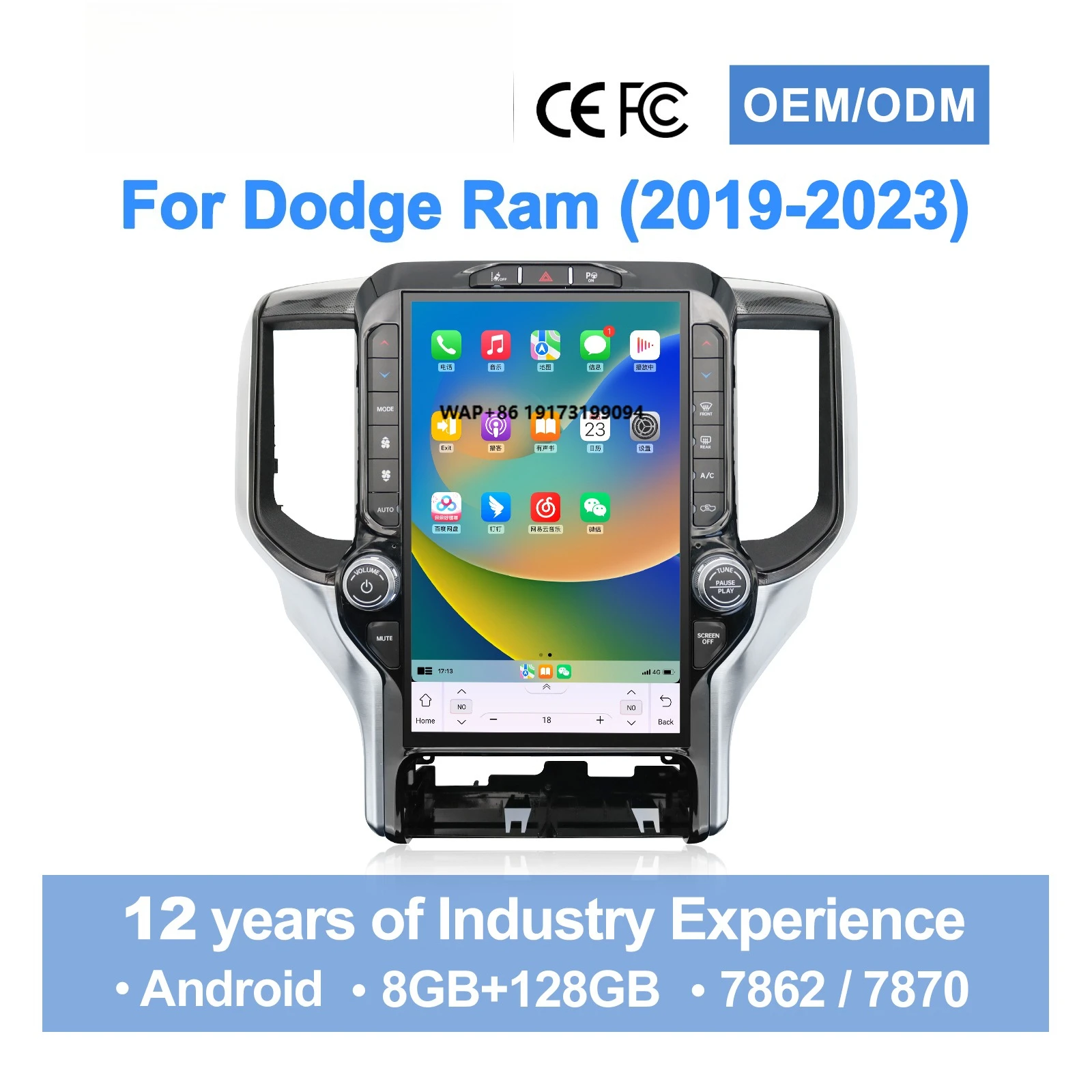 New Design 13.1 Inch Android Car Radio Navigation Multimedia Carplay Autostereo DSP Headunit for Dodge RAM 2019-2023
New Design 13.1 Inch Android Car Radio Navigation Multimedia Carplay Autostereo DSP Headunit for Dodge RAM 2019-2023
