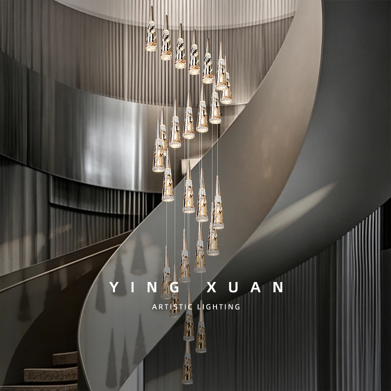 Staircase chandelier modern light luxury villa duplex loft designer creative crystal chandelier
Staircase chandelier modern light luxury villa duplex loft designer creative crystal chandelier