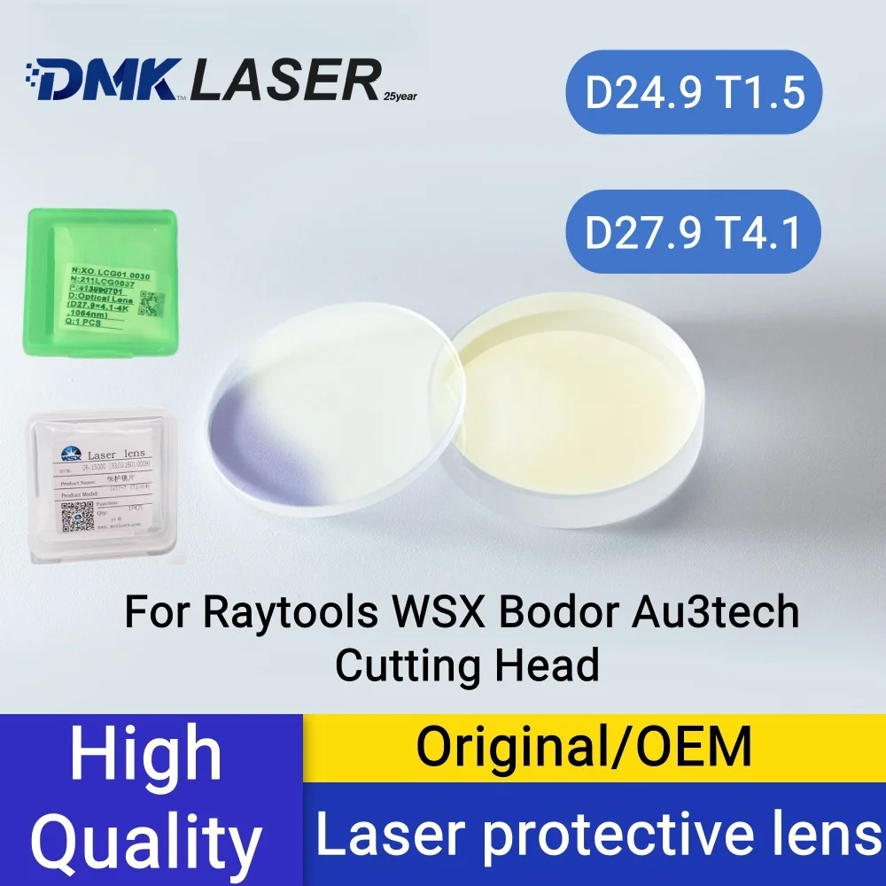 DMK D24.9T1.5 D27.9T4.1 Laser Protective Windows 24.9*1.5 27.9x4.1mm protection Lens For Raytools WSX Bodor Au3tech Cutting Head
DMK D24.9T1.5 D27.9T4.1 Laser Protective Windows 24.9*1.5 27.9x4.1mm protection Lens For Raytools WSX Bodor Au3tech Cutting Head