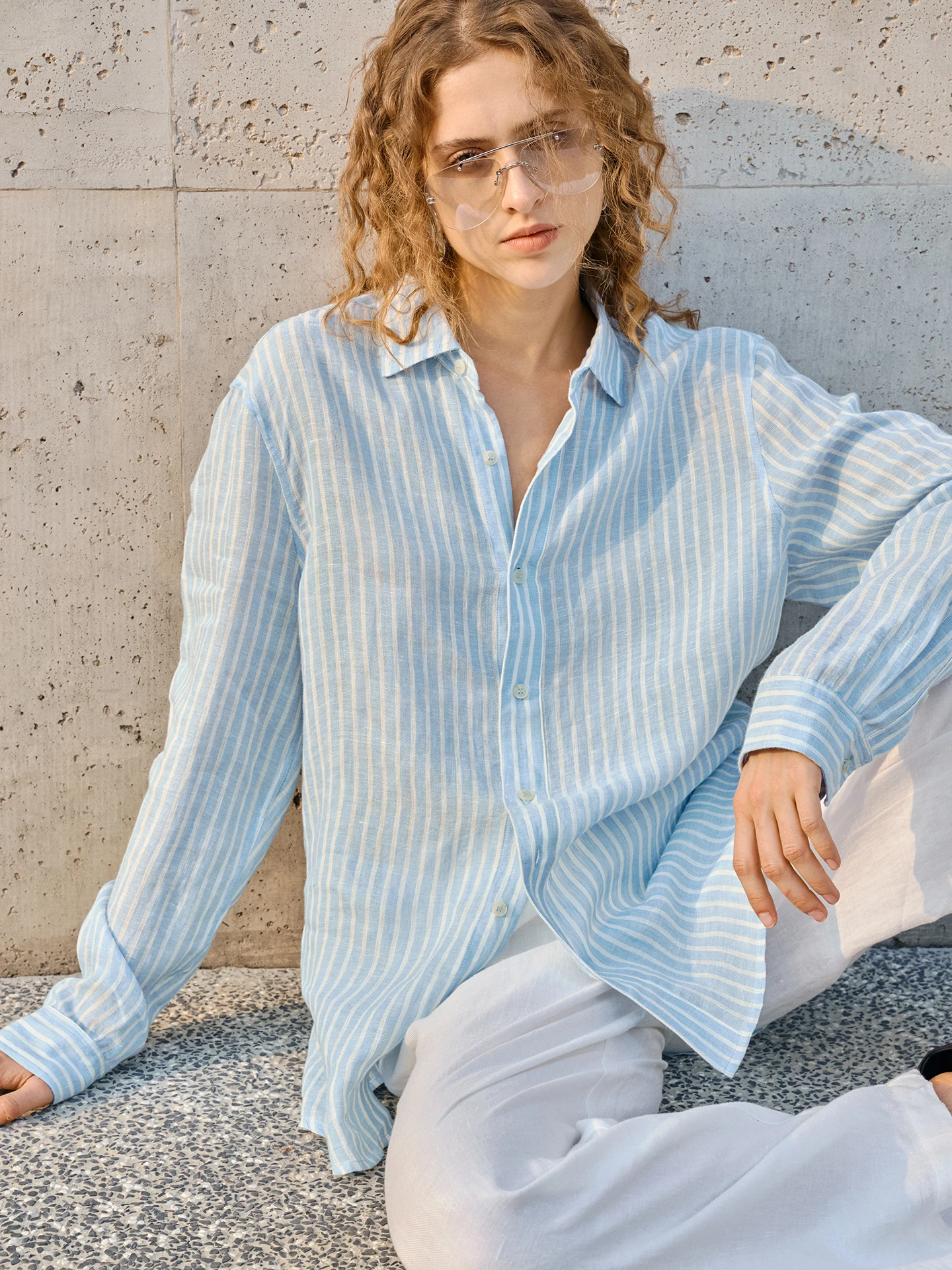 Pure Linen Shirt Women Loose Striped High End Linen Material Cool Sensation Commute Vacation Unisex Long Sleeve Turn down Collar
Pure Linen Shirt Women Loose Striped High End Linen Material Cool Sensation Commute Vacation Unisex Long Sleeve Turn down Collar