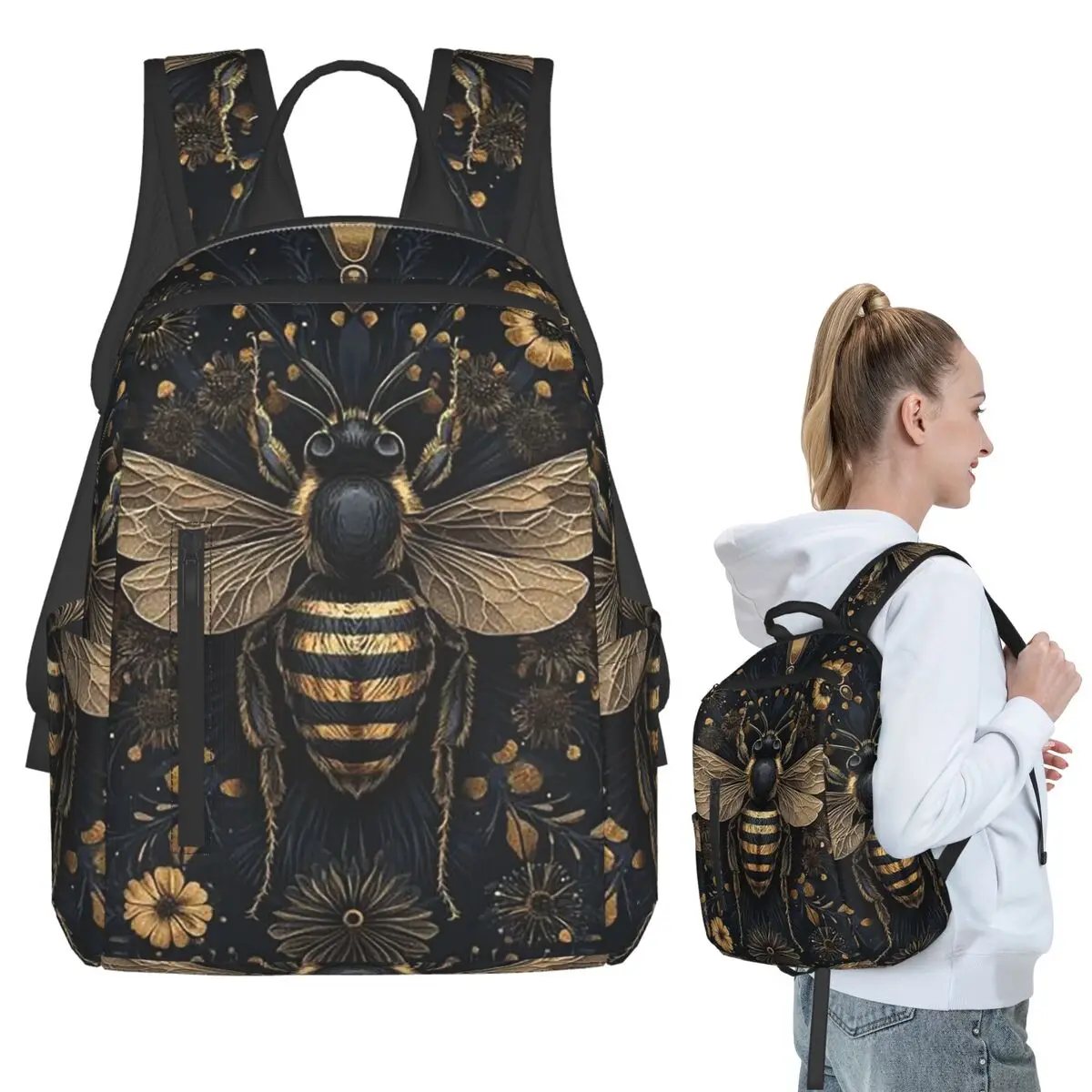 Bee Themed Backpack Student BookBag Kids School Bag Computer Shoulder Bags Men Women
Bee Themed Backpack Student BookBag Kids School Bag Computer Shoulder Bags Men Women