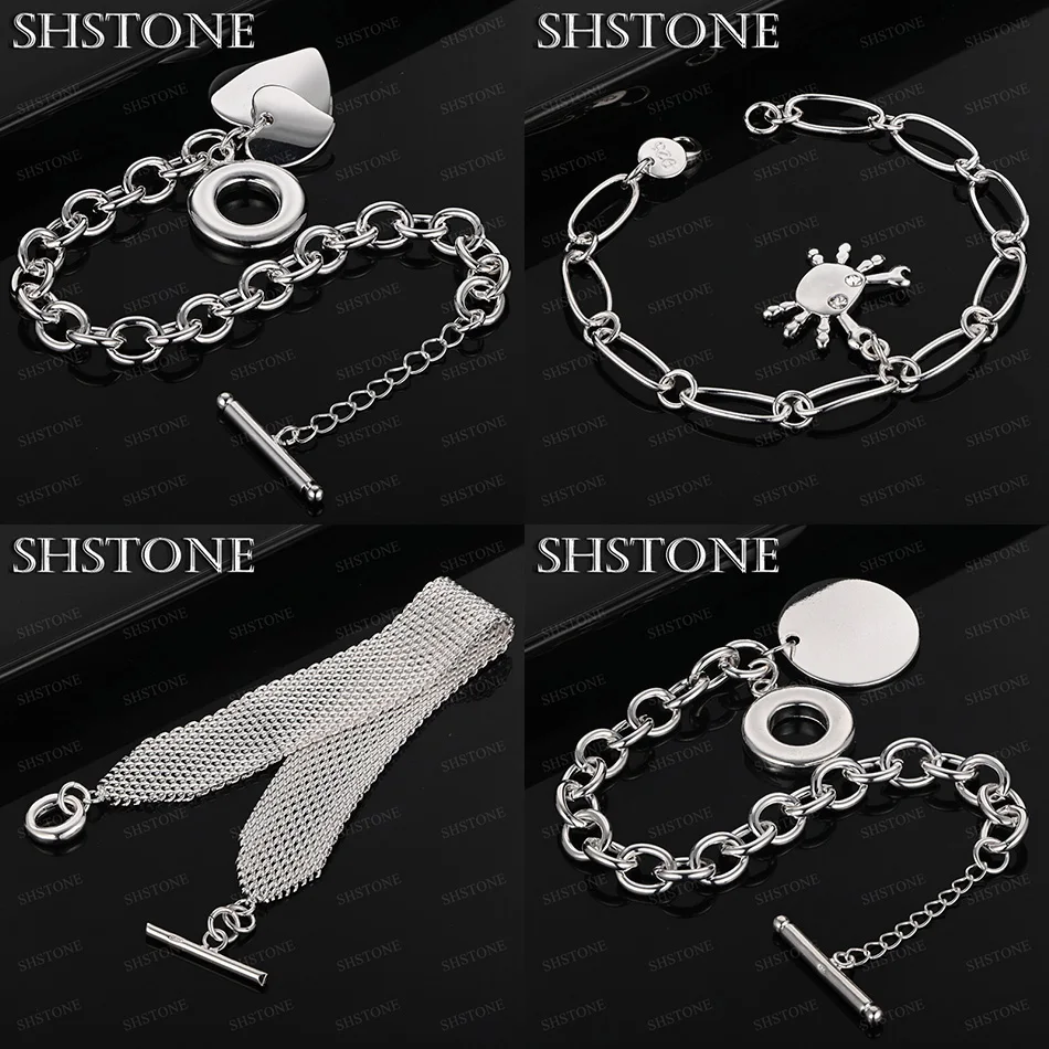 New 925 Sterling Silver Mesh Strap Chain Heart Crab Round Pendant Bracelets Birthday Party Fashion Fine Cute Jewelry Accessories
New 925 Sterling Silver Mesh Strap Chain Heart Crab Round Pendant Bracelets Birthday Party Fashion Fine Cute Jewelry Accessories