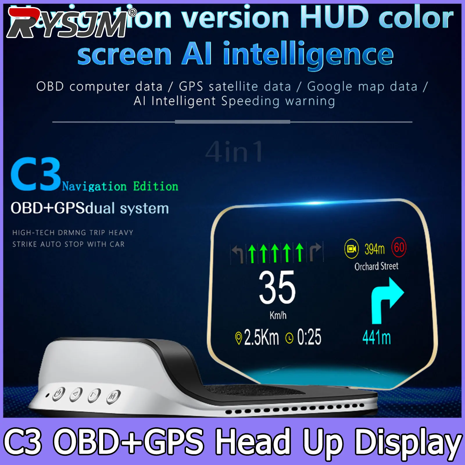 With Navigation GPS OBD2 Speedometer C3 HUD Car Electronic Auto Projector HUD Protable Head Up Display Car Accessories
With Navigation GPS OBD2 Speedometer C3 HUD Car Electronic Auto Projector HUD Protable Head Up Display Car Accessories