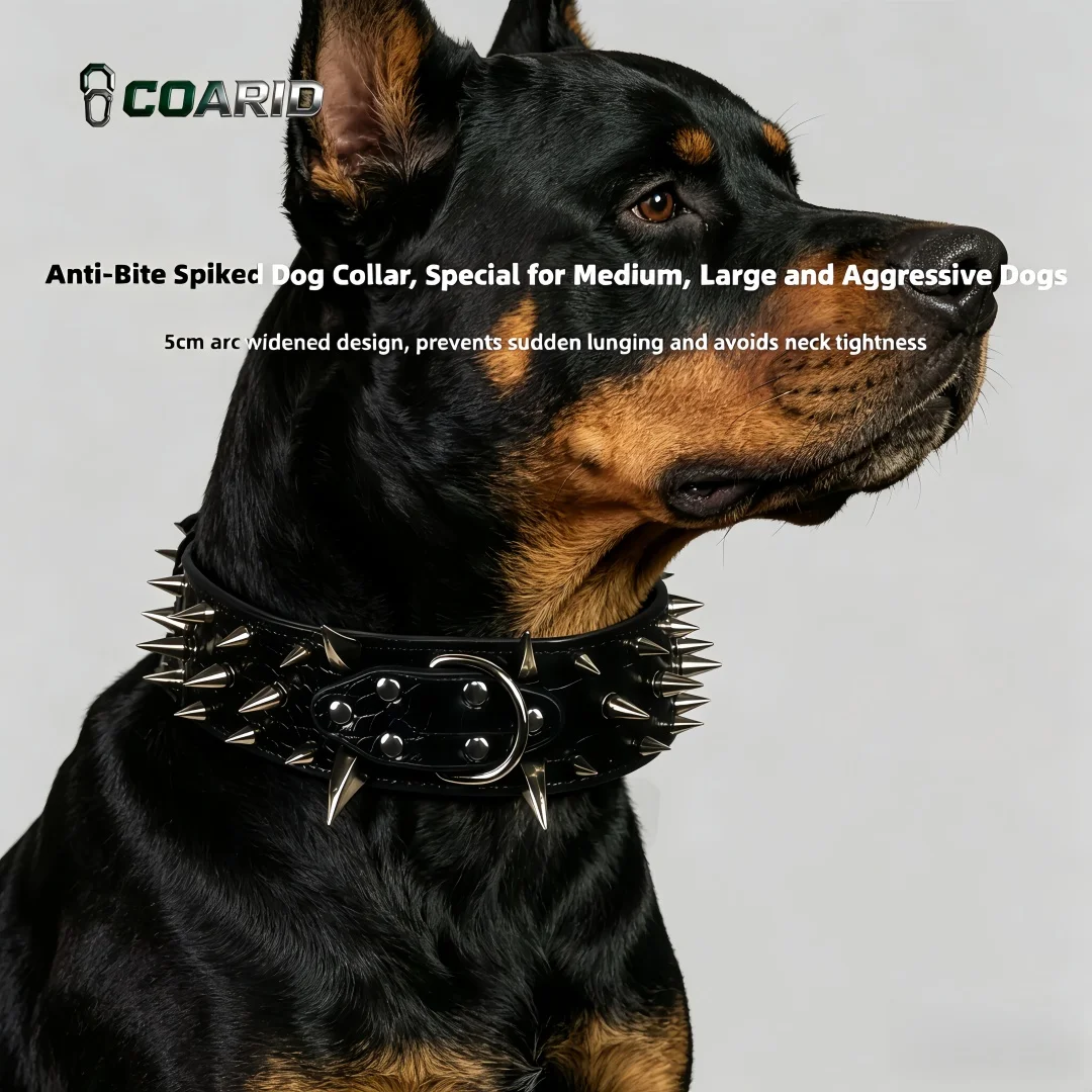 Heavy Duty Spiked Dog Collar 5cm Wide Anti-Bite Adjustable Padded PU Leather with Zinc Alloy Buckle for Large Breeds Pitbull Mas
Heavy Duty Spiked Dog Collar 5cm Wide Anti-Bite Adjustable Padded PU Leather with Zinc Alloy Buckle for Large Breeds Pitbull Mas