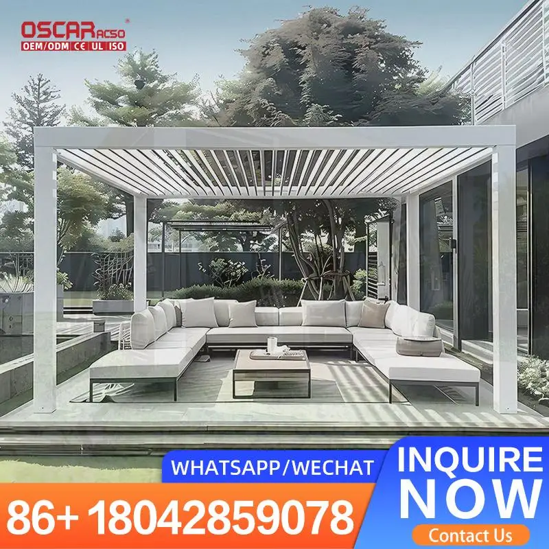 Устойчивая водонепроницаемая алюминиевая биоклиматическая моторизованная крыша для патио 8x8 с жалюзи для заднего двора, сада, балкона, беседки
Устойчивая водонепроницаемая алюминиевая биоклиматическая моторизованная крыша для патио 8x8 с жалюзи для заднего двора, сада, балкона, беседки