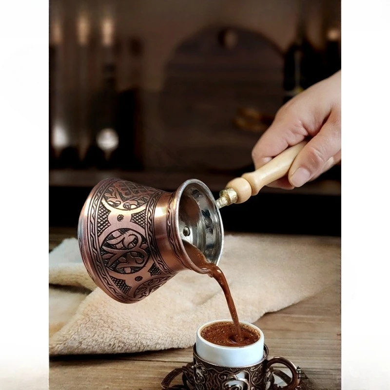 Turkey imported coffee pot pure copper high-quality wooden handle, silver hand-brewed pot, open flame electric ceramic stove
Turkey imported coffee pot pure copper high-quality wooden handle, silver hand-brewed pot, open flame electric ceramic stove