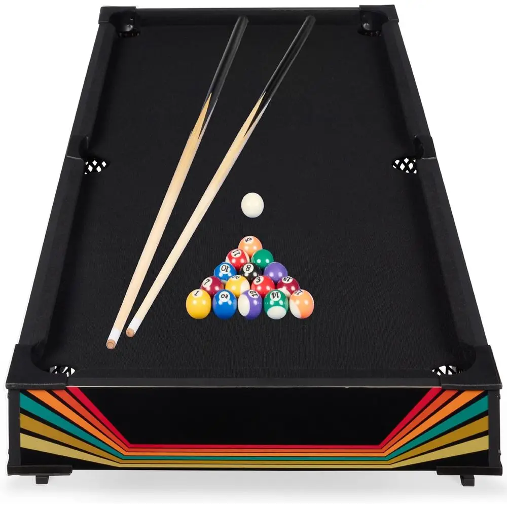 Compact Billiards Table for Living Room or Game Room with Cues, Balls, and Storage
Compact Billiards Table for Living Room or Game Room with Cues, Balls, and Storage