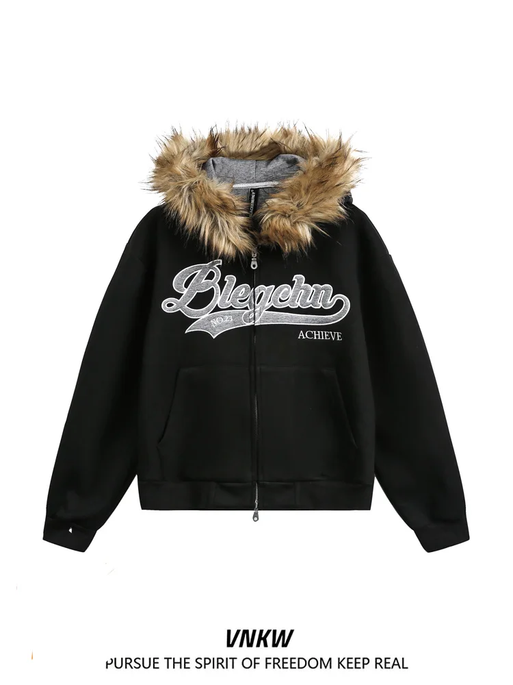 Cleanfit Letter Embroidery Thiened Hoodie ex Loose Couple Warm Cotton Jaet with Fur Collar Casual American Sle
Cleanfit Letter Embroidery Thiened Hoodie ex Loose Couple Warm Cotton Jaet with Fur Collar Casual American Sle