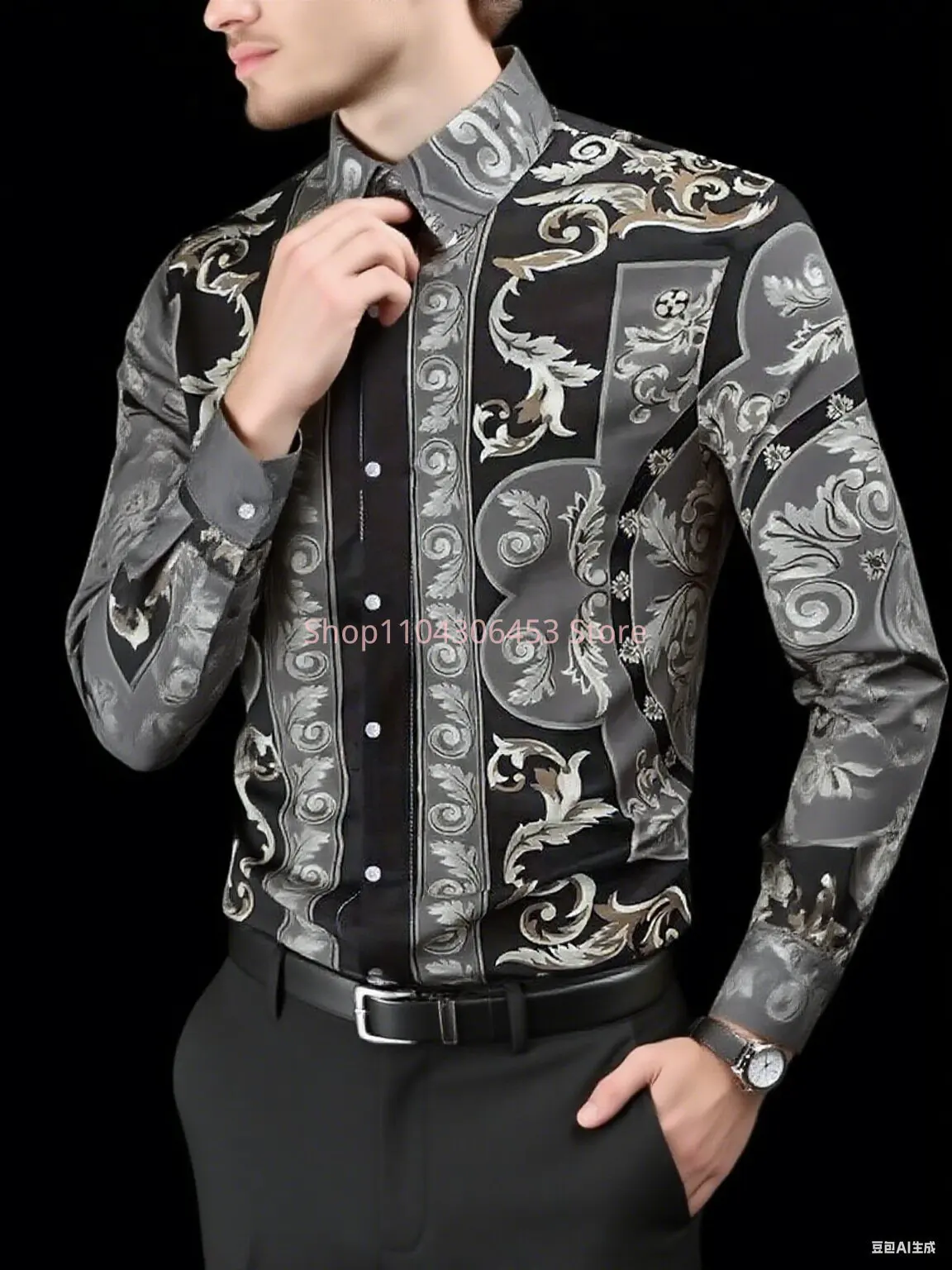 Men's European Court Teng Man 3D Printed Shirt High-end Lapel Long Sleeve Casual Business Fashion Party Shirt Outdoor Clothes
Men's European Court Teng Man 3D Printed Shirt High-end Lapel Long Sleeve Casual Business Fashion Party Shirt Outdoor Clothes