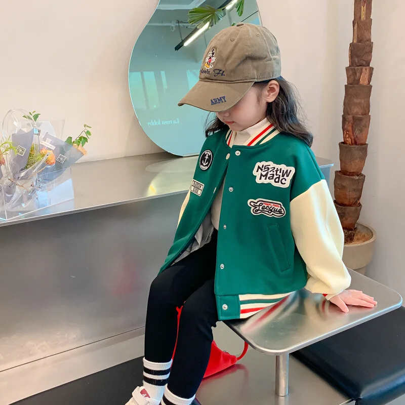 Girls' baseball jacket, spring 2025 new spring collection, children's wear, fashionable and stylish jacket for little girls
Girls' baseball jacket, spring 2025 new spring collection, children's wear, fashionable and stylish jacket for little girls