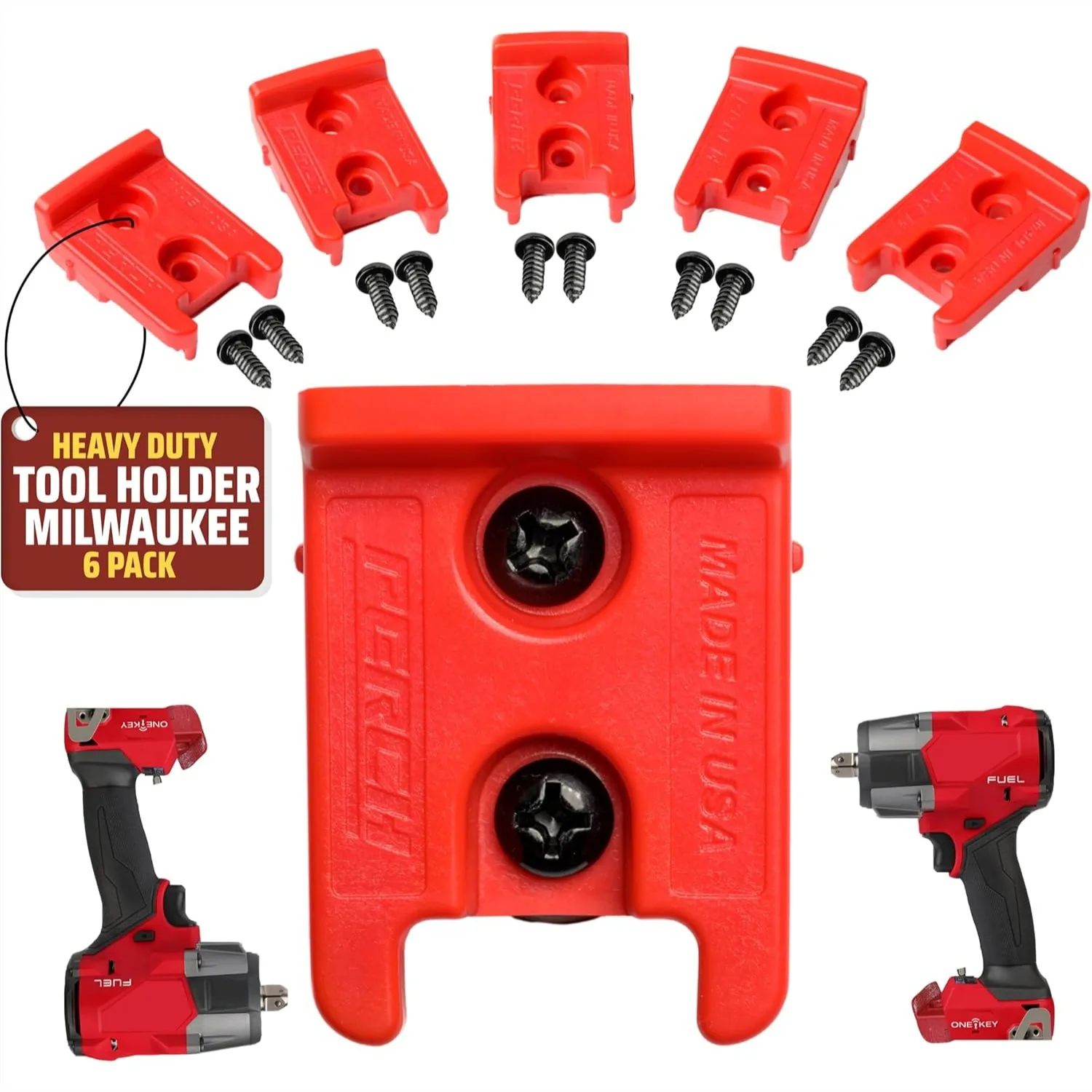 Milwaukee M18/18v Cordless Tool Holder - 6 Pack Snap Fit Organizer with Wall Mount & Screws for Easy Installation in Garage or
Milwaukee M18/18v Cordless Tool Holder - 6 Pack Snap Fit Organizer with Wall Mount & Screws for Easy Installation in Garage or